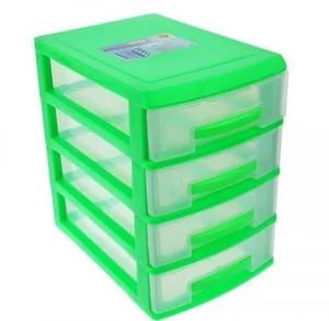 РОССПЛАСТ Комод настольный 4 секции МИНИ  РП 443 салатовый