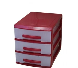 РОССПЛАСТ Комод настольный 3 секции МИНИ РП 442 красный