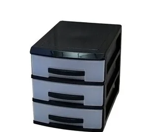 РОССПЛАСТ Комод настольный 3 секции МИНИ РП 442 черный