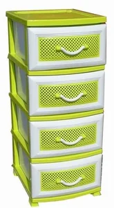 РОССПЛАСТ Комод 4 секции Дельфин лимонный/белый РП-411