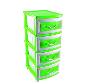 РОССПЛАСТ Комод 4 секции Дельфин салатовый/белый РП-411