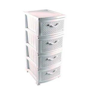 РОССПЛАСТ Комод 4 секции Ромашка белый РП-431