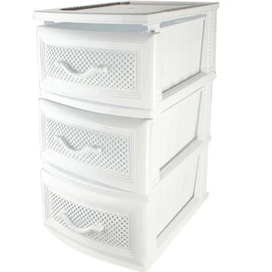 РОССПЛАСТ Комод 3 секции Дельфин белый РП-412