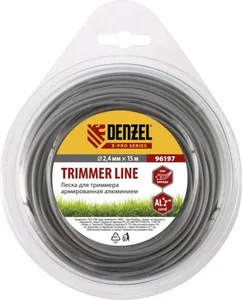 Denzel Леска для триммера армированная алюминием, X-Pro, звезда, 2,4мм х 15м,