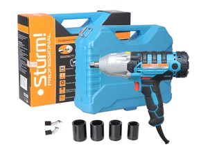 Sturm Гайковерт сетевой ПРОФИ, 1000Вт, 380Нм, патр 1/2дюйм, 4 ударн головки,4м каб,кейс ID2111