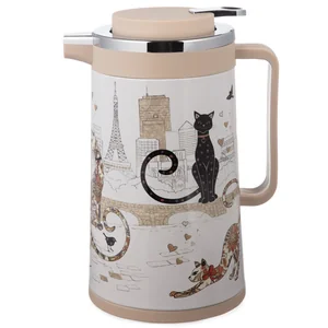 Lefard Термос со стеклянной колбой, 950 мл, крышка с клапаном, серия ПАРИЖСКИЕ КОТЫ 734-207