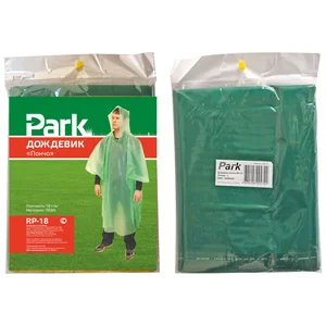 PARK Дождевик-пончо RP-18, размер L (120x130 cm), зеленый, материал: ПЕВА 999101-SK