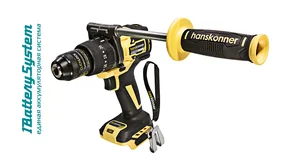 Hanskonner Дрель акк б/щ удар PLATINUM, 18В, 1BatterySystem, 165Нм,13мм,без АКБ и ЗУ HCD18165BL