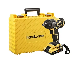 Hanskonner Гайковерт ударн б/щ 18В, Unibattery,350Нм,1/2",3скор,2x2.4Ач,кейс HCD18350S