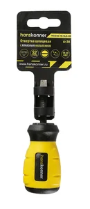 Hanskonner Отвертка шлицевая 6x38 АЛМАЗН. НАКОНЕЧ, твердость 59 HRC, S2, HK1040-16-SL6-38