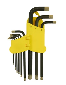 Hanskonner Набор шестигранных ключей длинн S2 ШАР наконе, АЛМАЗ 9шт (1.5-10мм) HK1045-04-9-L