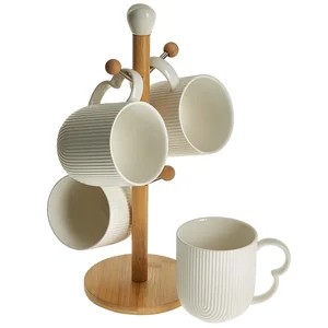 ALPENKOK Набор из 4 кружек на бамбуковой подставке SCANDI AK1-0037