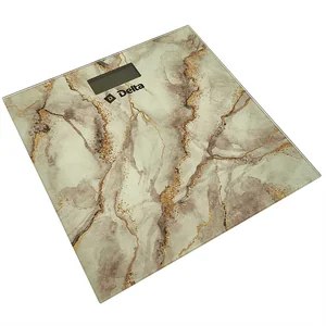 DELTA Весы 180 кг 30×30 см электронные напольные D-9015 Белый мрамор