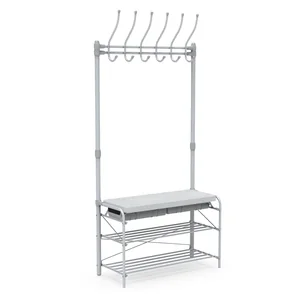 НИКА Вешалка напольная в прихожую ВПШ2/МС-К светло-серый/матовый серый