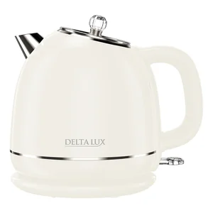 DELTA Чайник электрический 2200 Вт, 1,7 л DE-1018, двойной корпус, белый