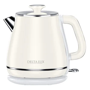DELTA Чайник электрический 2200 Вт, 1,8 л DE-1019, двойной корпус, белый