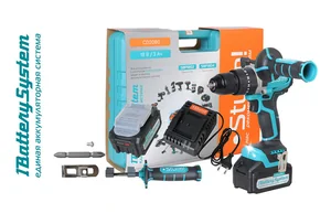 Sturm Дрель аккум б/щ 18В, 1BatterySystem, 80Нм, 2х3.0Ач, 4в1, доп. рукоятка, кейс CD2080