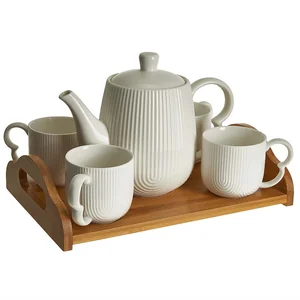 ALPENKOK Чайный сервиз на 4 персоны SCANDI на бамбуковой подставке AK1-0036