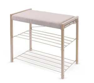 НИКА Этажерка с мягким сиденьем ЭКТ3-60Б/СР светло-серый/бежевый металлик