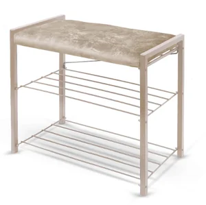 НИКА Этажерка с мягким сиденьем ЭКТ3-60В/Л латте/бежевый металлик