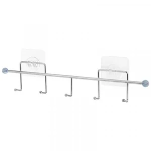 Mallony Вешалка с 5 крючками BASIC (крепление: самоклеящаяся основа), хром 110760-SK