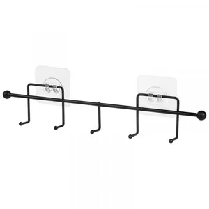 Mallony Вешалка с 5 крючками BLACK (крепление: самоклеящаяся основа) 110774-SK