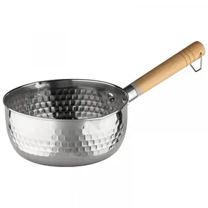 MALLONY Ковш из нерж стали, DOMESTICO, объем: 1.8 л, рифлёный, с деревянной ручкой с подвесом 108951-SK