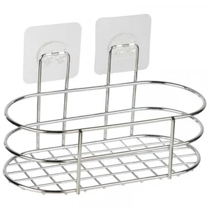 Mallony Корзинка подвесная овальная BASIC (крепление: самоклеящаяся основа), хром 110762-SK