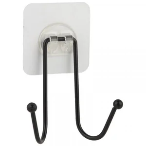 Mallony Крючок двойной BLACK (крепление: самоклеящаяся основа) 110777-SK