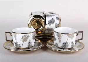 КОРАЛЛ Набор чайный  12 пр. Перья 250 мл. 6347