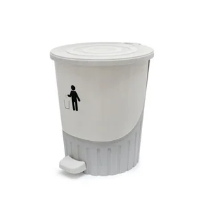 DD STYLE Ведро для мусора 26,0 л. 01063 СВ СЕРЫЙ/БЕЛЫЙ