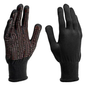 Сибртех Перчатки трикотажные, синтетическая нить, ПВХ-гель точка, цвет: черный, L, 13 класс 68197