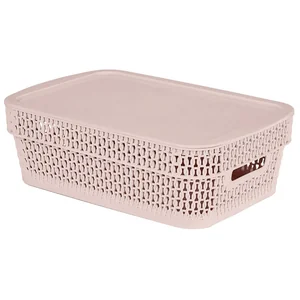 Delta Корзина для хранения Keeplex Ajur с крышкой 3 л, 28,1×18,5×8,9 см KL411111005 бежевый топаз