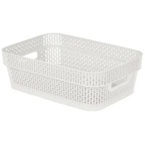 Delta Корзина для хранения Keeplex Ajur с ручками 3 л, 27,1×18,3×8,7 см KL411010048 белое облако