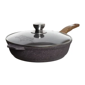 МЕЧТА Сковорода Ø22 см с несъемной ручкой и стеклянной крышкой Premium violet с22904