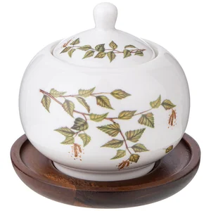 Lefard Сахарница БЕРЕЗКИ 380 мл. на дерев. подставке 85-2021