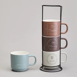 Lefard Набор кружек на метал.подставке 360мл. 4пр. 756-473