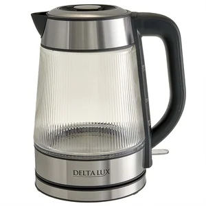 DELTA Чайник электрический 2200 Вт, 1,7 л LUX DE-1024 черный