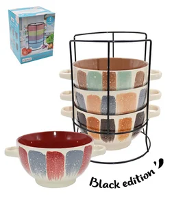 Lavenir Набор бульонниц на м/подст. (4шт.) "Палитра" 630 мл, 14 см, 21985