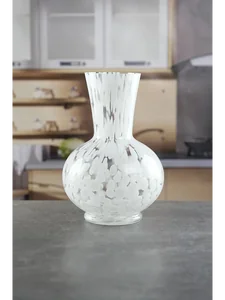 Royal Classics Ваза стеклянная 15*24 см, цвет  с белыми цветочками 68951