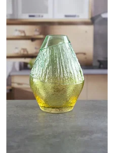Royal Classics Ваза стеклянная 16*22 см, цвет Жёлто-зелёный 68978