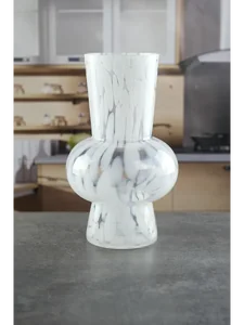 Royal Classics Ваза стеклянная 17*28 см, цвет  с белыми цветочками 68950