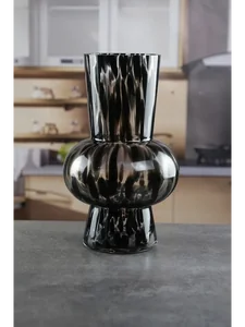 Royal Classics Ваза стеклянная 17*28 см, цвет  с чёрными цветочками 68989