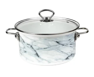 КМК Кастрюля 3,7л цил.об.(бел.) Белый мрамор 72304-552/4.01-У1