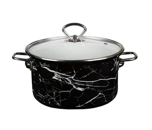 КМК Кастрюля 5,0л цил.об.(черн.) Черный мрамор 72315-563/4.01-У1