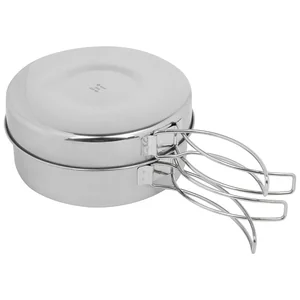 Mallony Кастрюля большая из нерж. стали Camp-S12, об: 900 мл, с крышкой-сковородой, об: 430 м 991023-SK