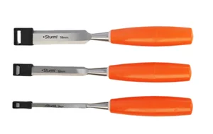 Sturm Набор стамесок, 6, 12, 18 мм, УГЛЕРОДИСТАЯ СТАЛЬ, 50 HRC, PROMO 1063-02-H3SP