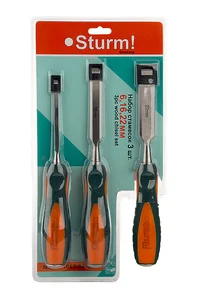 Sturm Набор стамесок 6, 16, 22 мм, двухкомпонентные рукоятки, 3 шт/уп 1063-04-S3