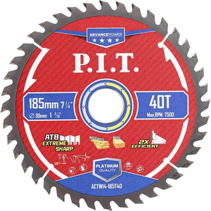 P.I.T. Диск пильный по дереву ADVANCE 185x30x1,4 мм, 40T Carbide, зуб ATB 15° (ACTW14-185T40)