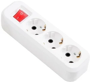 UNIVersal Колодка 3 гн. с/з с выкл. AБС-пластик (еврослот)